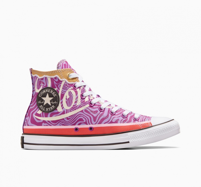 Converse Converse x Wonka Chuck Taylor All Star Swirl μωβ ασπρα μαυρα | OMIUZN-379