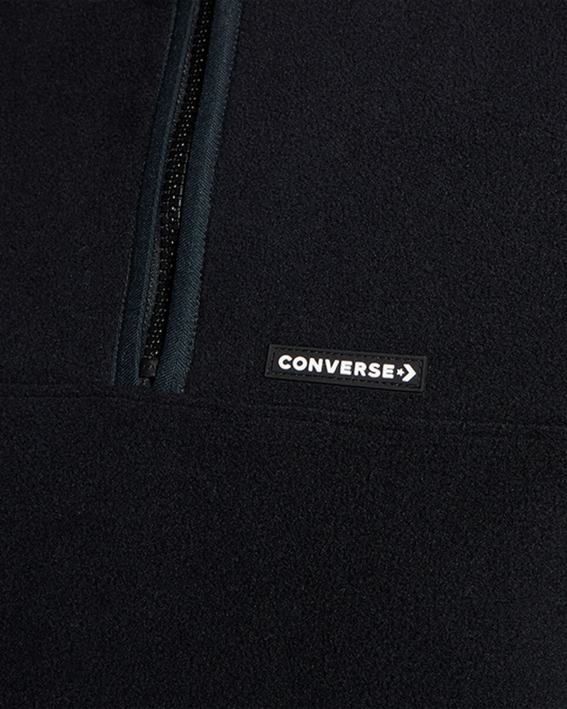 Converse Counter Climate Polar Fleece Half-Zip Popover μαυρα | MAILTF-294