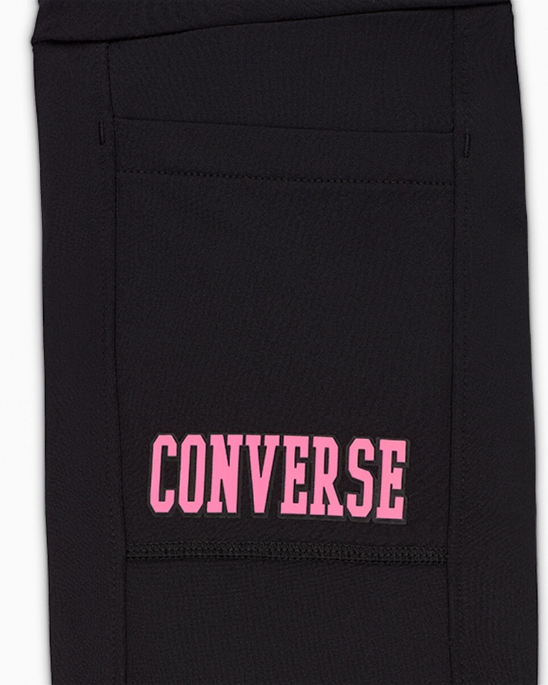 Converse High Rise Flare Leggings μαυρα | LYUHDN-190