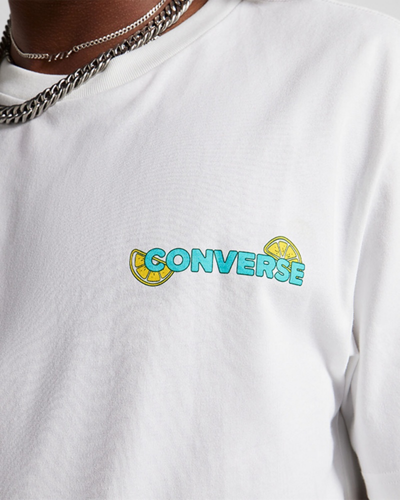 Converse How-To Lemonade T-Shirt ασπρα | JROEIP-234