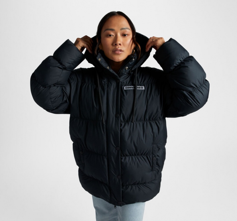 Converse Oversized Super Puffer Jacket μαυρα | EUORMB-105