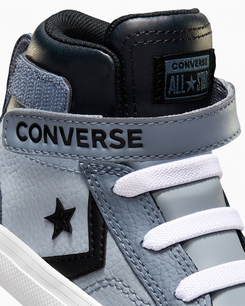 Converse Pro Blaze λουρακια δερματινα ασημι μαυρα ασπρα | HZAIFO-573