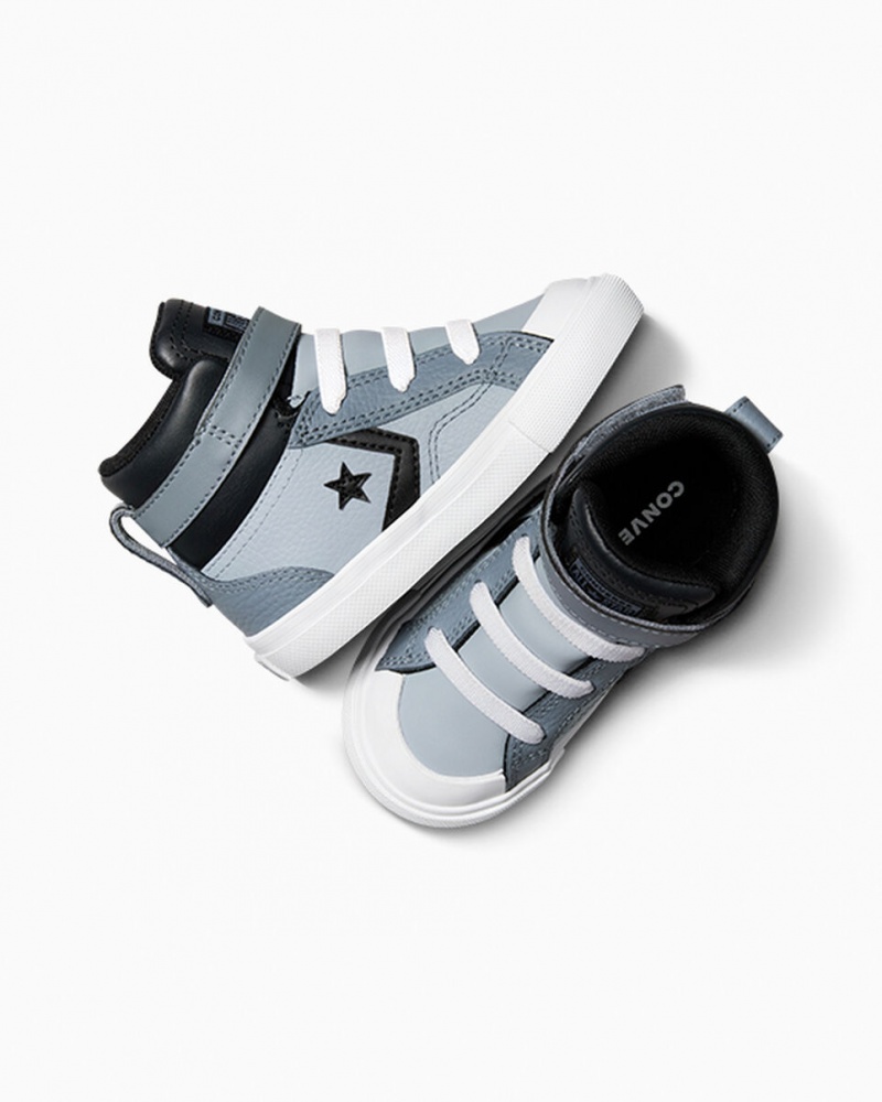 Converse Pro Blaze λουρακια δερματινα ασημι μαυρα ασπρα | HZAIFO-573