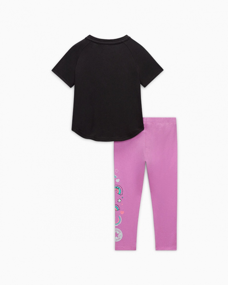 Converse Rainbow Floral T-Shirt & Leggings Set Grape Fizz | HQPITL-165