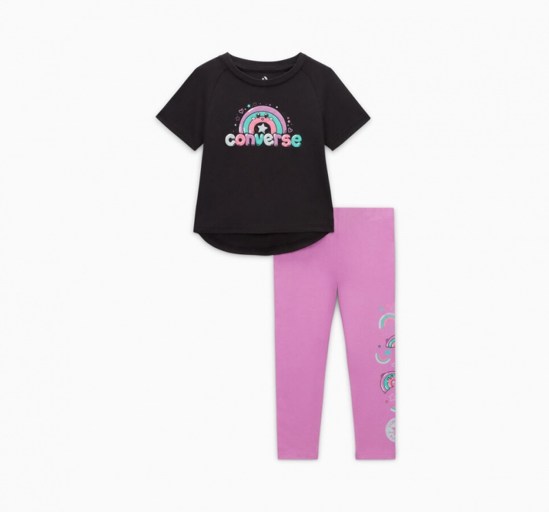 Converse Rainbow Floral T-Shirt & Leggings Set Grape Fizz | HQPITL-165