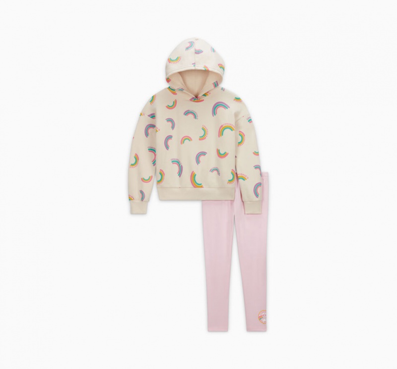 Converse Rainbow Hoodie & Leggings Set ροζ | GNLOXH-725