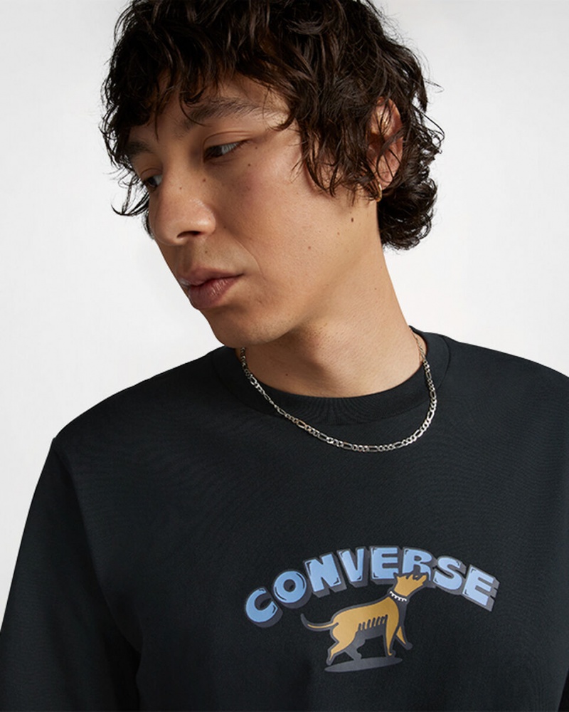 Converse Recreation Department σταμπεσ T-Shirt μαυρα | VEADWZ-820