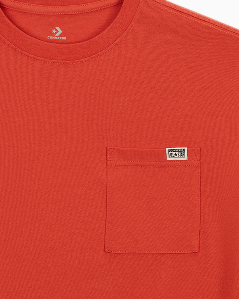 Converse Relaxed Chest Pocket T-Shirt Nomadic Rust | KFYMHW-495