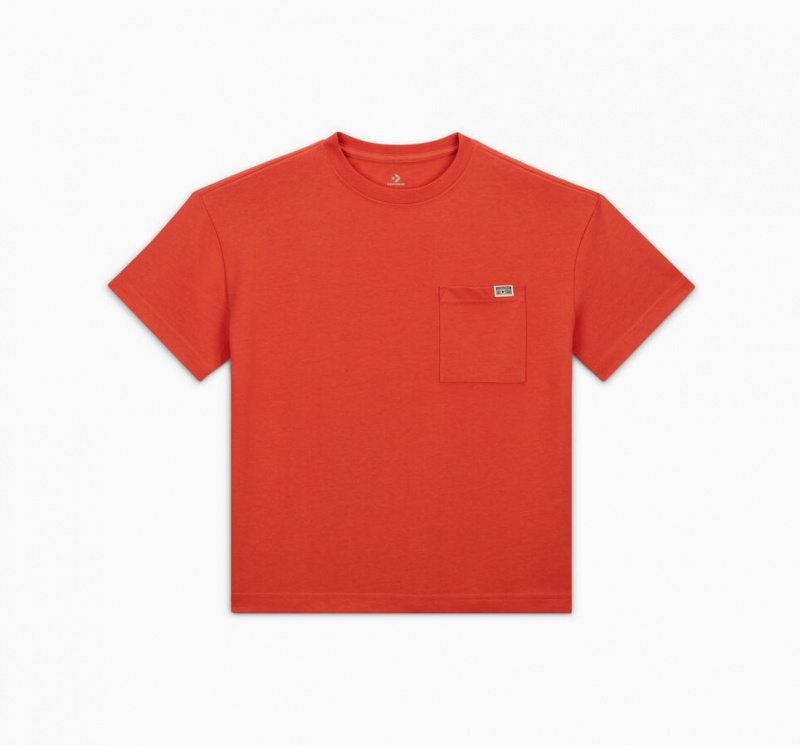 Converse Relaxed Chest Pocket T-Shirt Nomadic Rust | KFYMHW-495