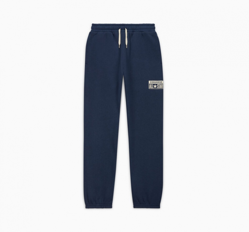 Converse Relaxed Fleece Joggers σκουρο μπλε | QXWETV-341