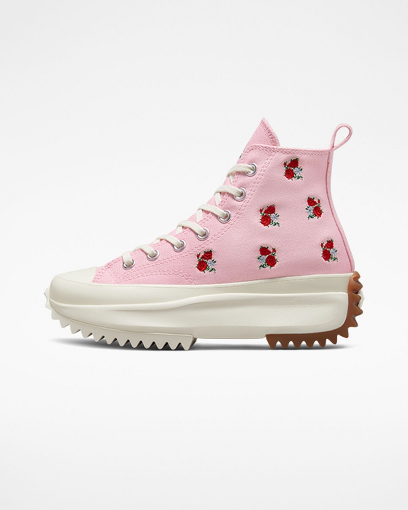 Converse Run Star Hike flatforms Embroidered Floral ροζ κοκκινα | RLMBSF-651