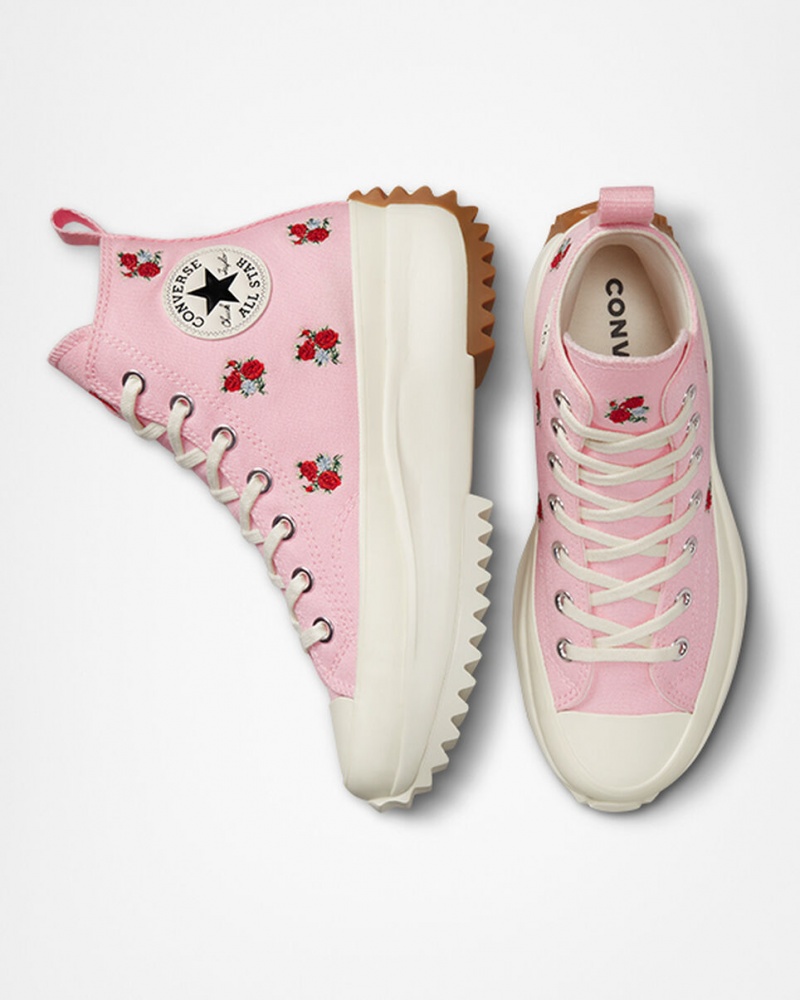 Converse Run Star Hike flatforms Embroidered Floral ροζ κοκκινα | RLMBSF-651