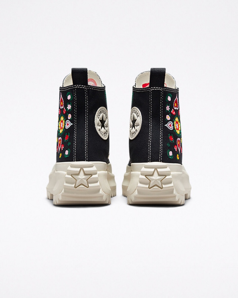 Converse Run Star Hike flatforms Floral Embroidery μαυρα | MBIREJ-367