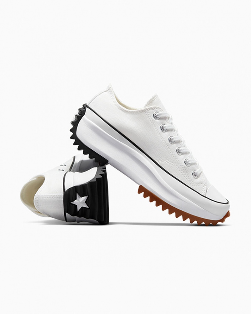 Converse Run Star Hike flatforms ασπρα μαυρα | GQNALI-025