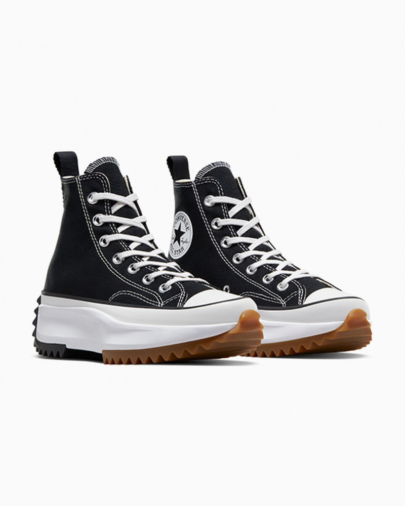 Converse Run Star Hike flatforms μαυρα ασπρα | KSUDNB-291