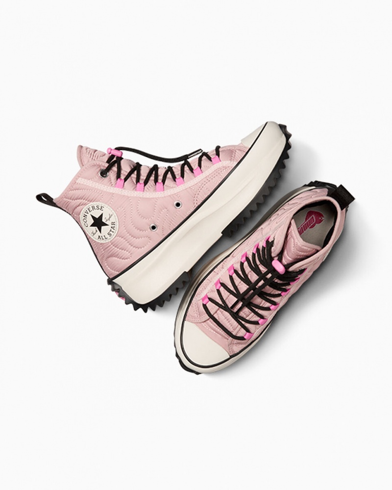 Converse Run Star Hike flatforms Καπιτονέ ροζ μαυρα | AWDZHI-706