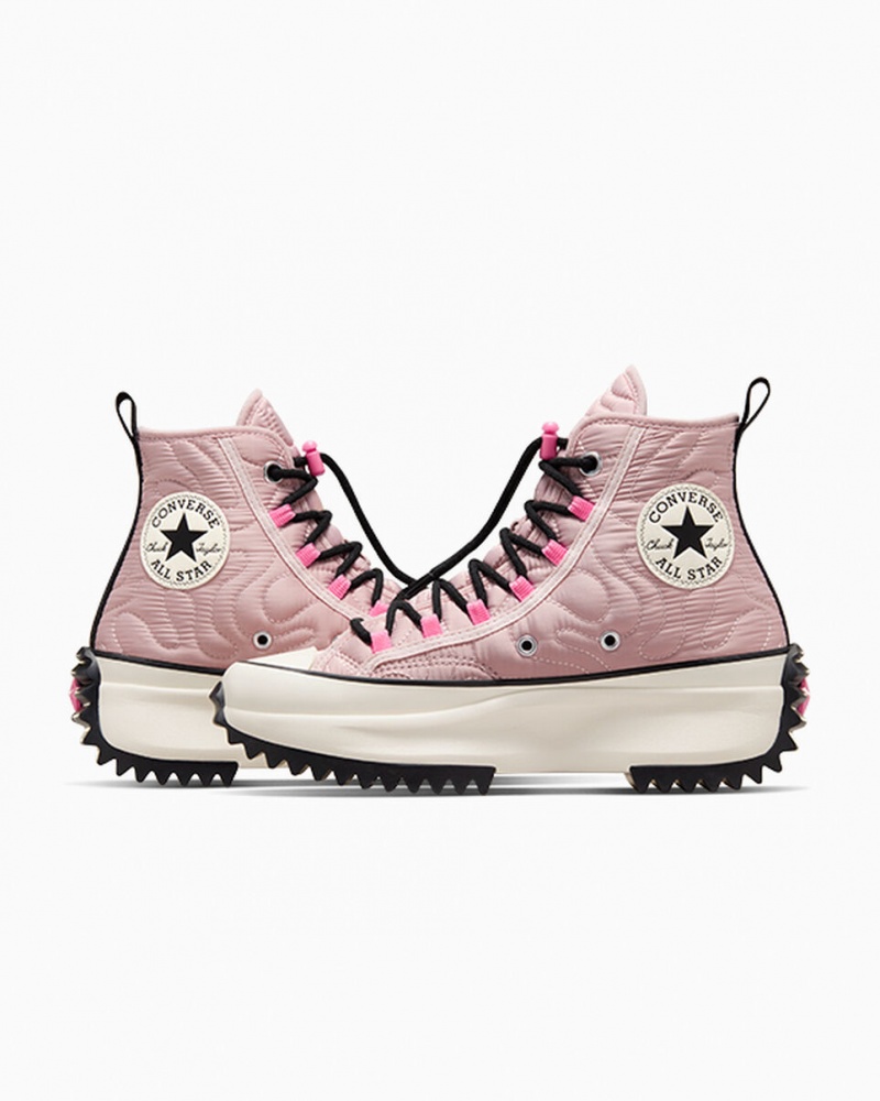 Converse Run Star Hike flatforms Καπιτονέ ροζ μαυρα | AWDZHI-706