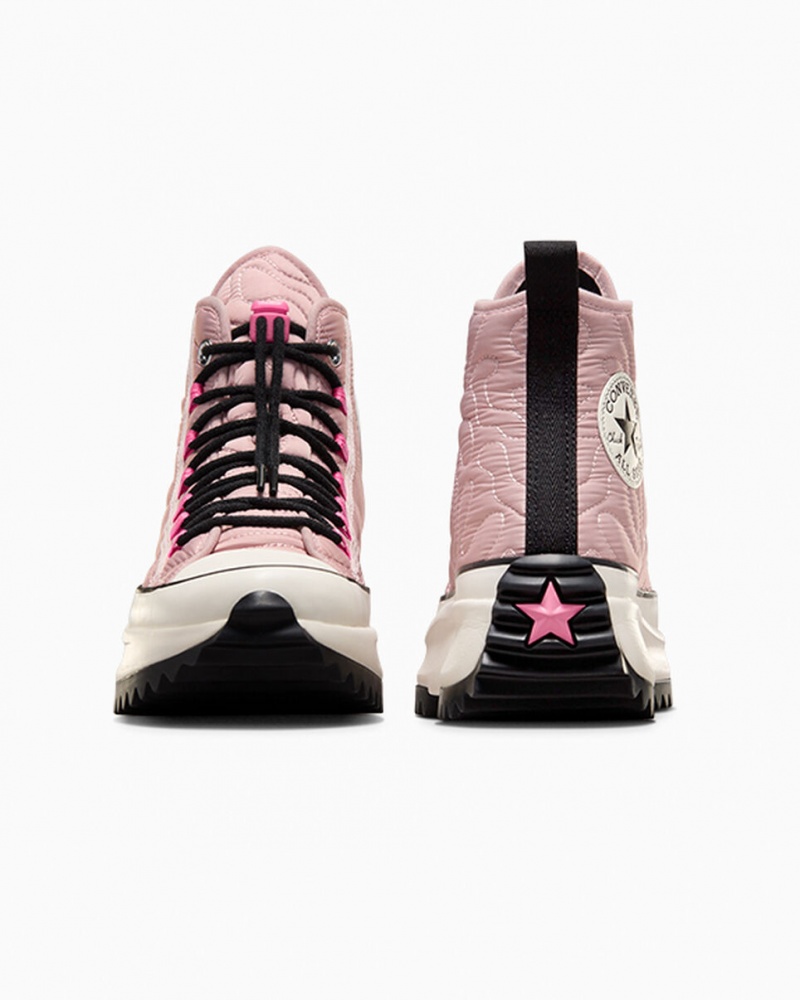 Converse Run Star Hike flatforms Καπιτονέ ροζ μαυρα | AWDZHI-706