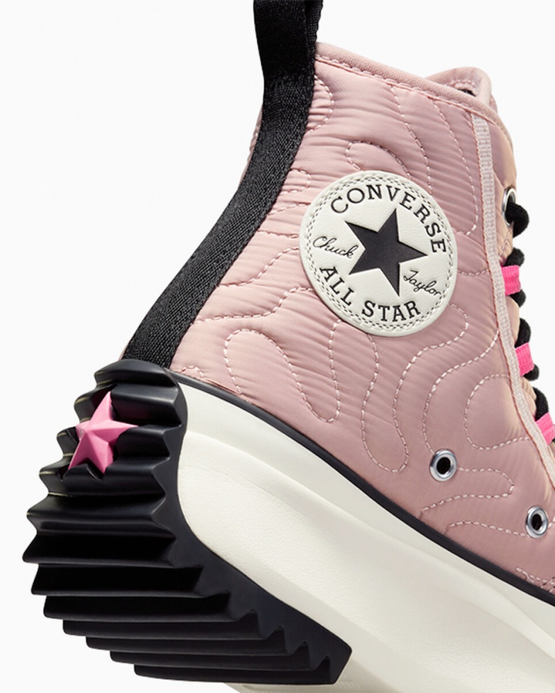 Converse Run Star Hike flatforms Καπιτονέ ροζ μαυρα | AWDZHI-706