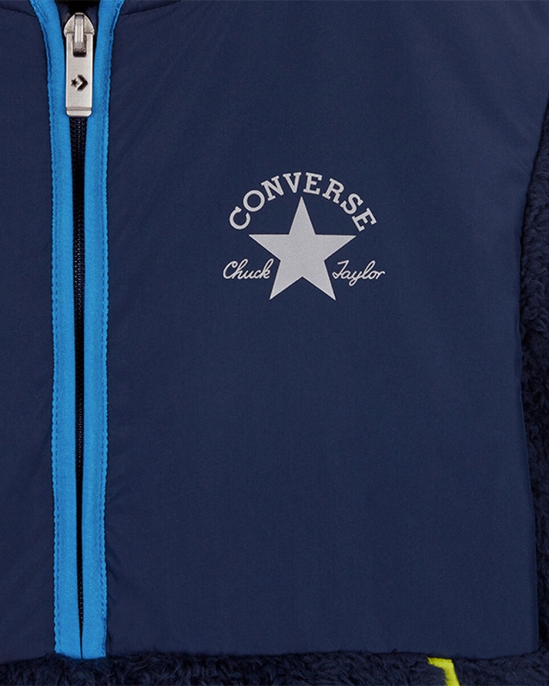 Converse Sherpa Half Zip Jacket σκουρο μπλε | TNMGXC-423