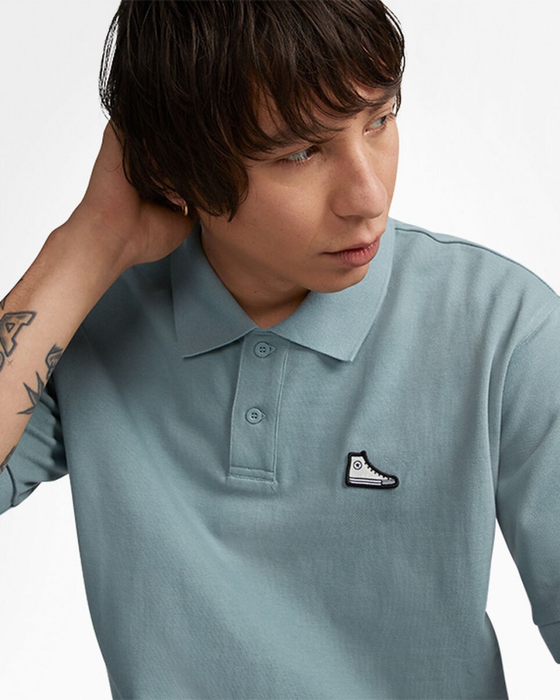 Converse Shoe Patch Polo Shirt γκρι | JQFWUK-682