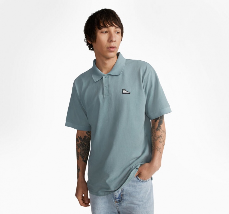 Converse Shoe Patch Polo Shirt γκρι | JQFWUK-682