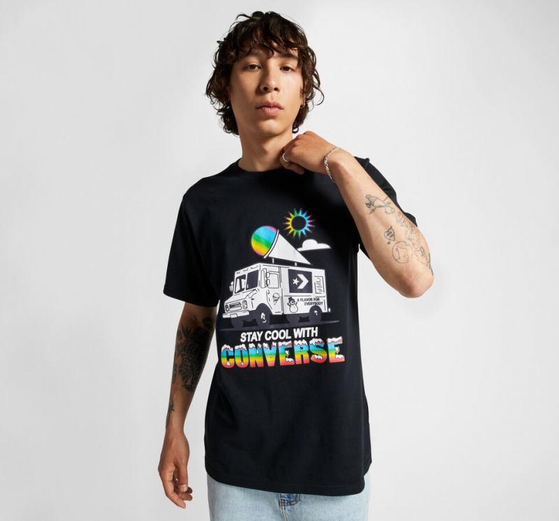 Converse Snow Cone σταμπεσ Loose-Fit T-Shirt μαυρα | IJPRWN-236