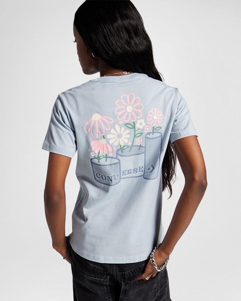 Converse Spring Blooms T-Shirt γκρι | CGJBWU-230