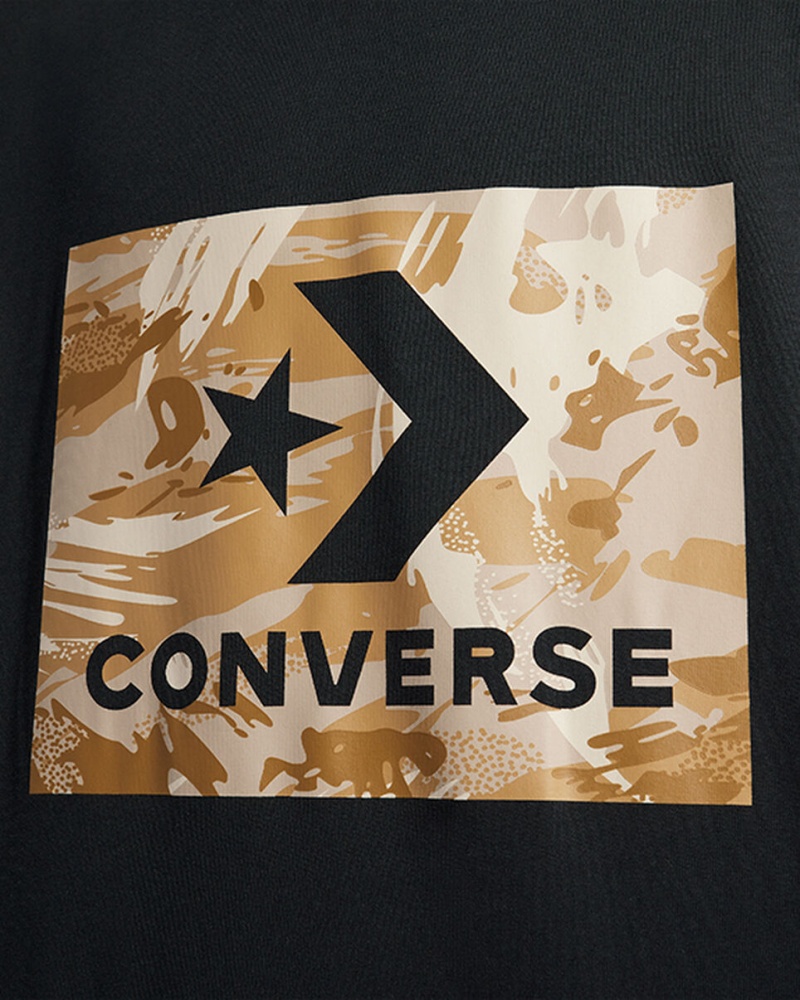 Converse Star Chevron Camo T-Shirt μαυρα | HILCYQ-068