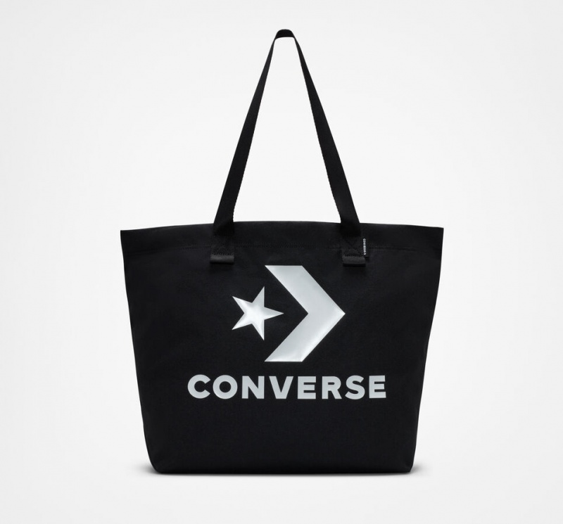 Converse Star Chevron Tote μαυρα ασπρα | MYZSNK-478