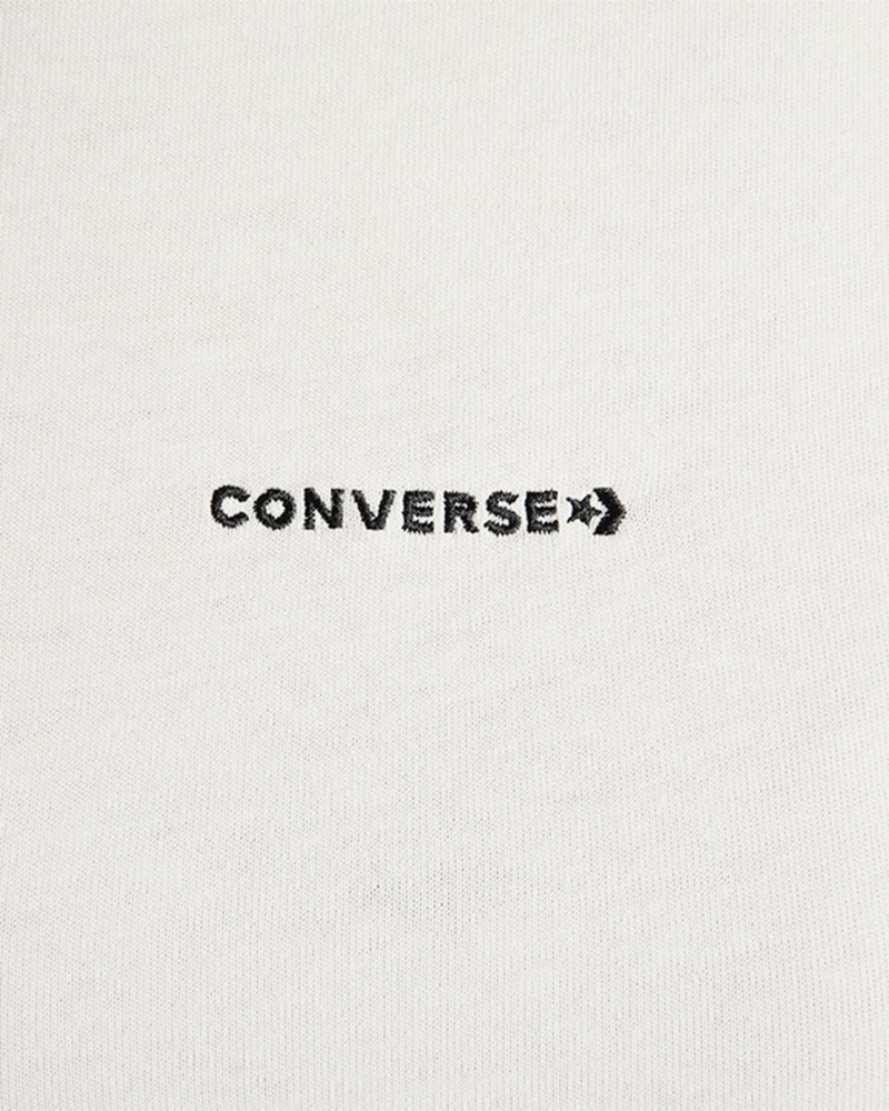 Converse Wordmark κοντο Sleeve Top Egret | GANTQO-093