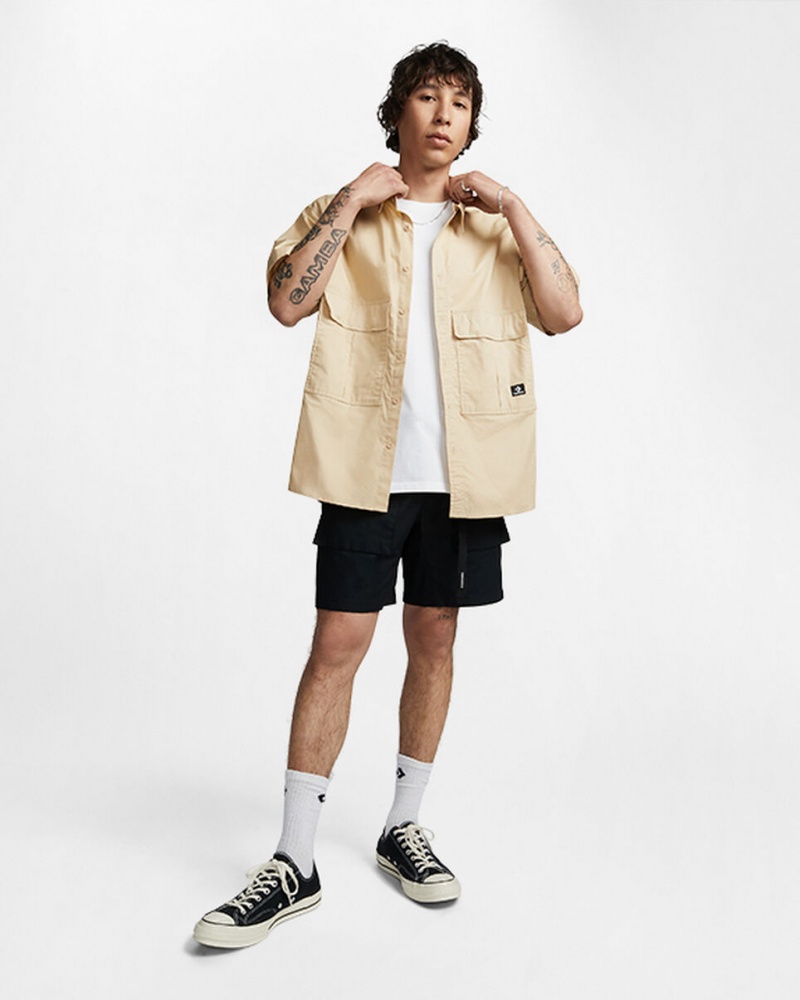 Converse Woven Cargo Shirt Oatmilk | YCXKBH-941