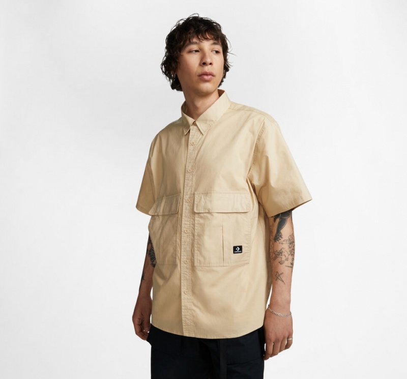 Converse Woven Cargo Shirt Oatmilk | YCXKBH-941